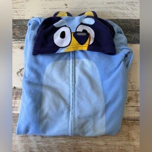 BLUEY Kids One Piece Hooded Halloween Costume or Pajamas Dress Up Outfit Size 6
